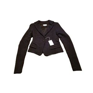 Patrizia Pepe Giacca Jacket Women's Size 42 Midnight Blue Blazer Long Sleeve